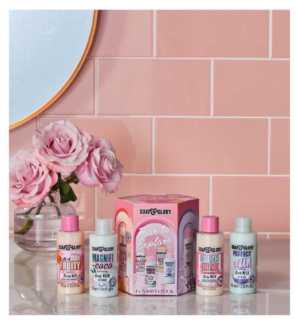 UK PRE ORDER | Soap and Glory Four to Explore 4 Piece Gift Set Body Wash